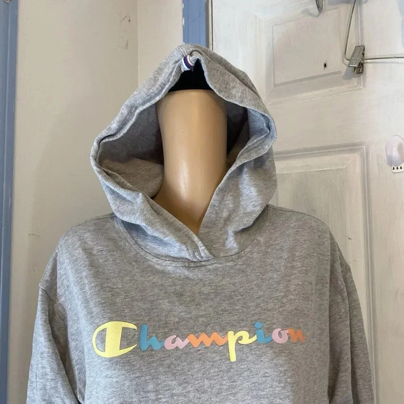 Champion Sweatshirt Hoodie Authentic Athleticwear Unisex XL Gray Pocket Pullover - Picture 7 of 9